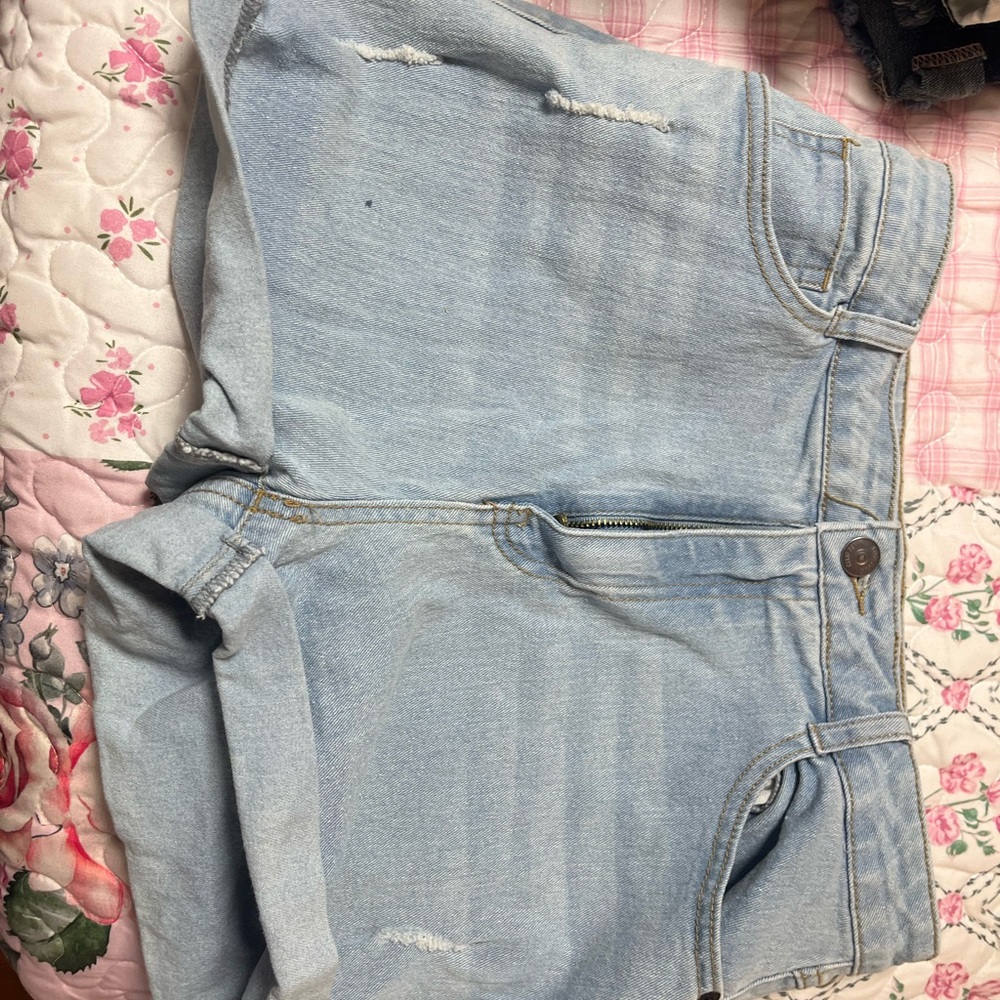 Light Blue Denim Shorts